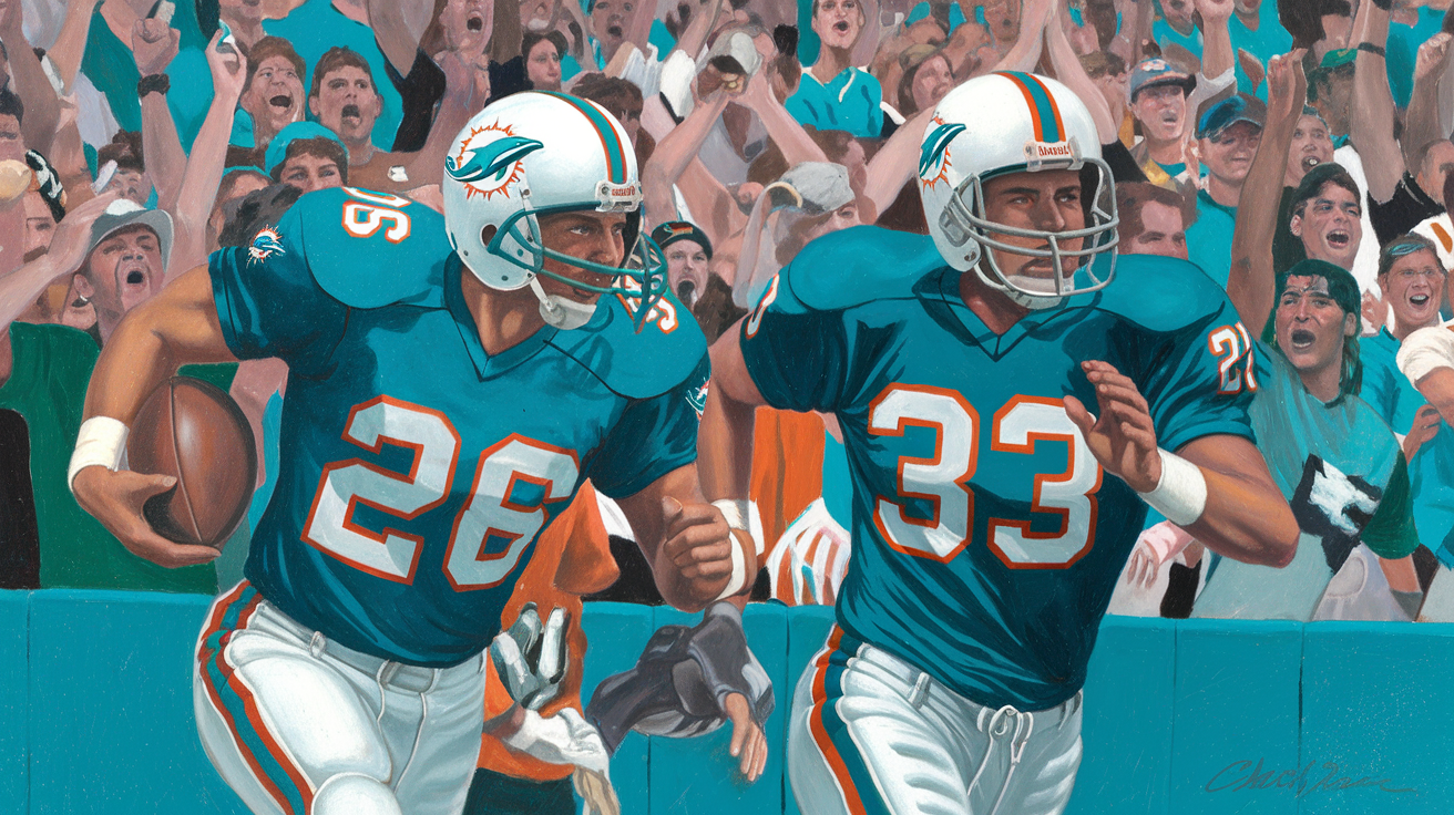 Miami Dolphins art Csonka Kiick Morris painting